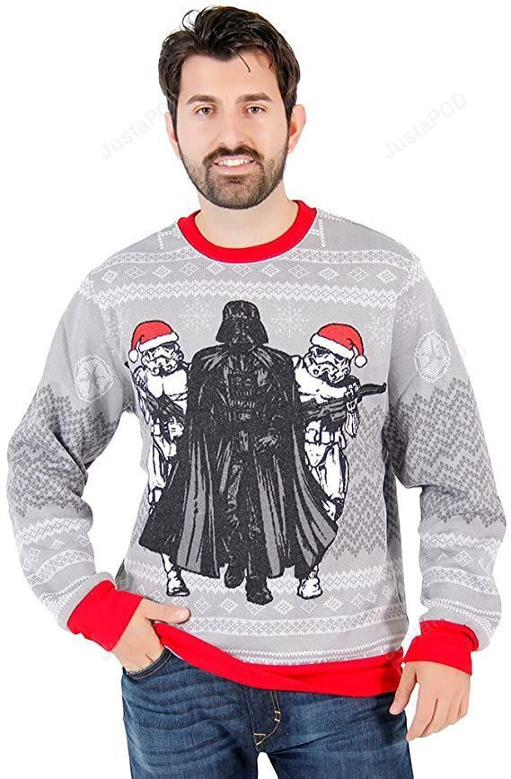 Star Wars Darth Vader And Stormtrooper Elves Ugly Christmas Sweater Adult 3D Funny Matching for family