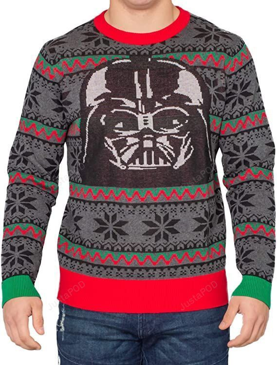 Star Wars Darth Vader Mask Ugly Christmas Sweater Adult 3D Funny Matching for family