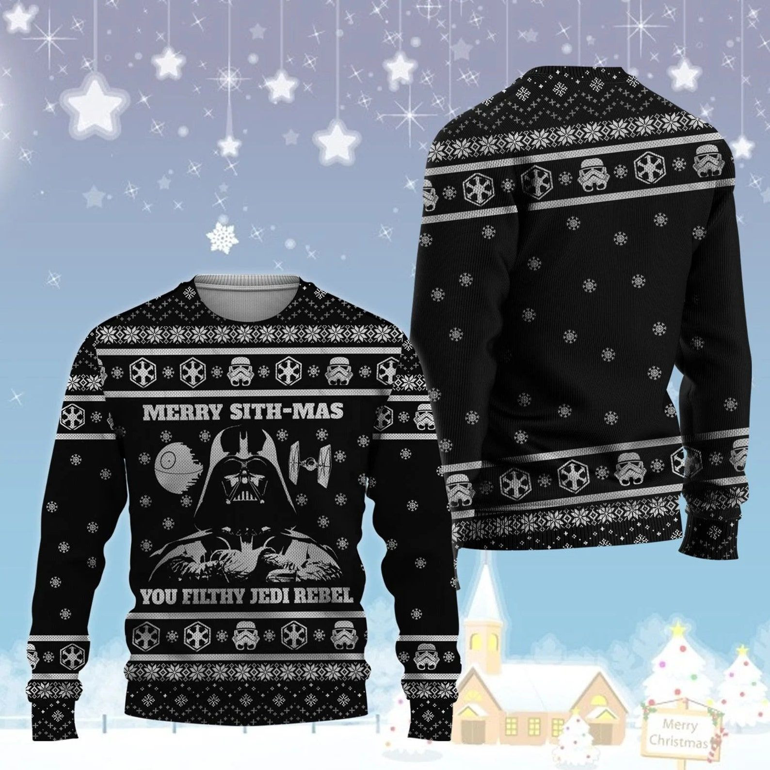 Star Wars For Fans Ugly Christmas Sweater Adult 3D Funny Matching for family