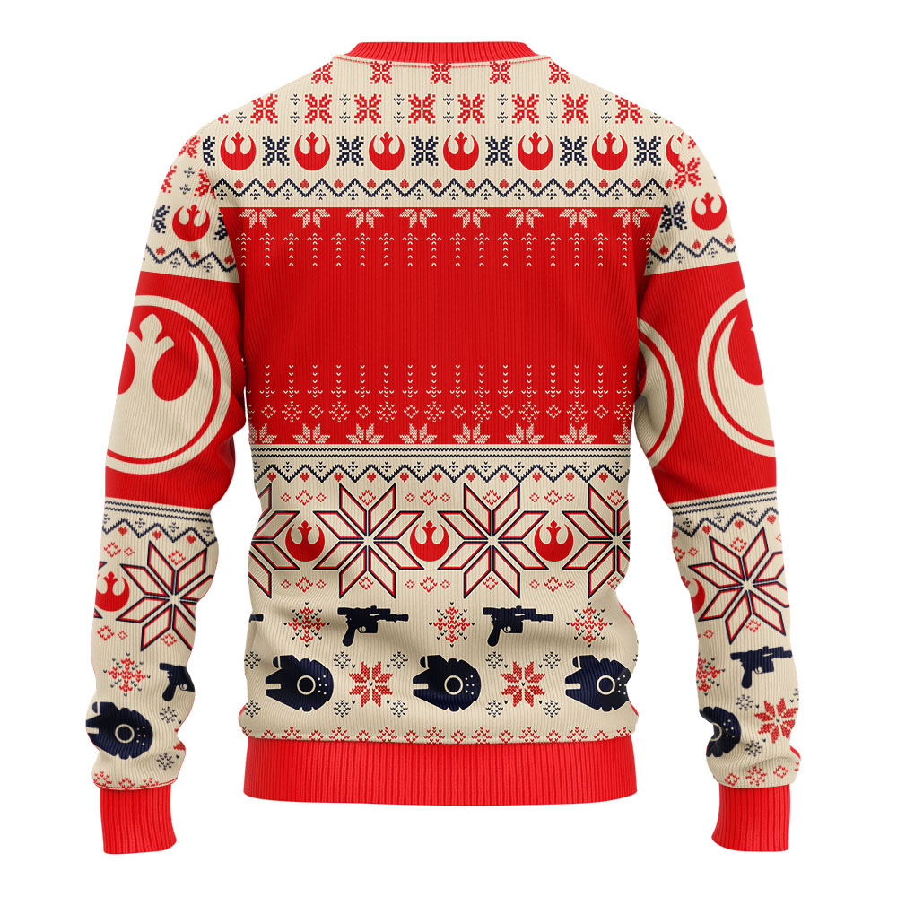 Star Wars Han & Leia Couples Ugly Christmas Sweater Adult 3D Funny Matching for family - Image 3