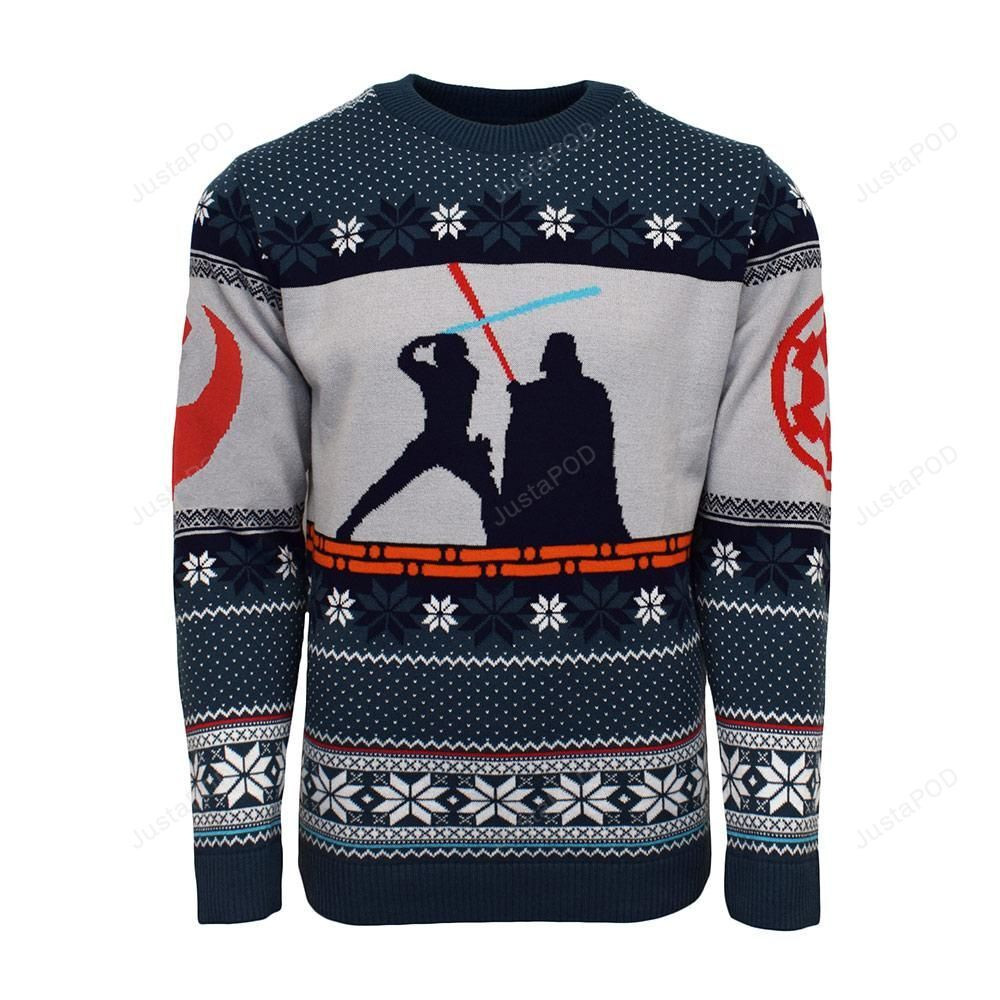 Star Wars Luke And Darth Ugly Christmas Sweater Adult 3D Funny Matching for family