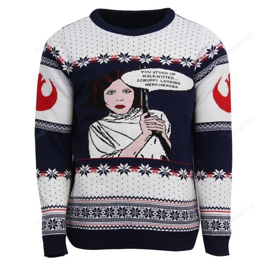 Star Wars Princess Leia Ugly Christmas Sweater Adult 3D Funny Matching for family