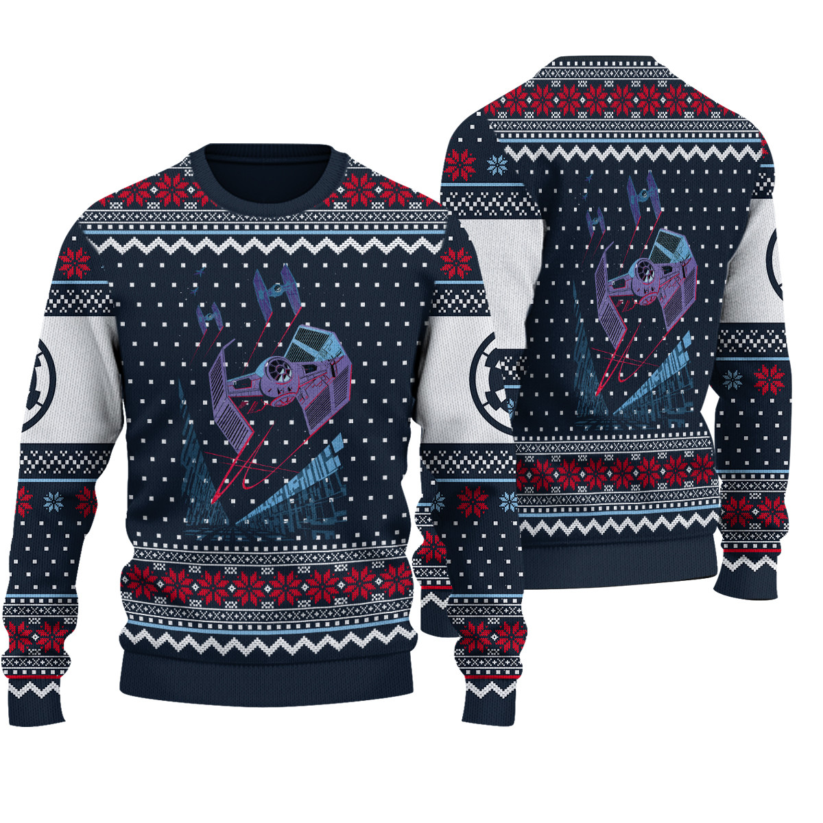 Star Wars Tie Fighter Battle Of Yavin Christmas Ugly Christmas Sweater Adult 3D Funny Matching for family