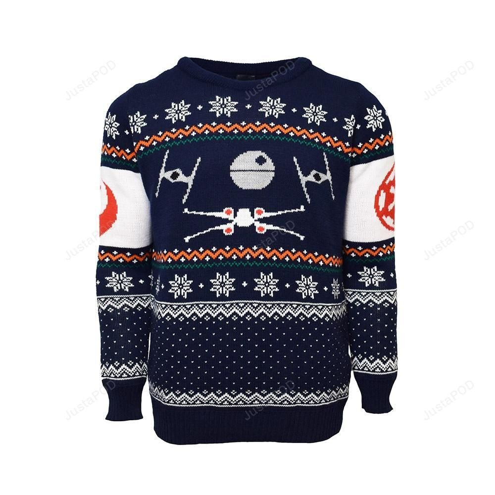 Star Wars X-Wing And Tie Fighter Ugly Christmas Sweater Adult 3D Funny Matching for family