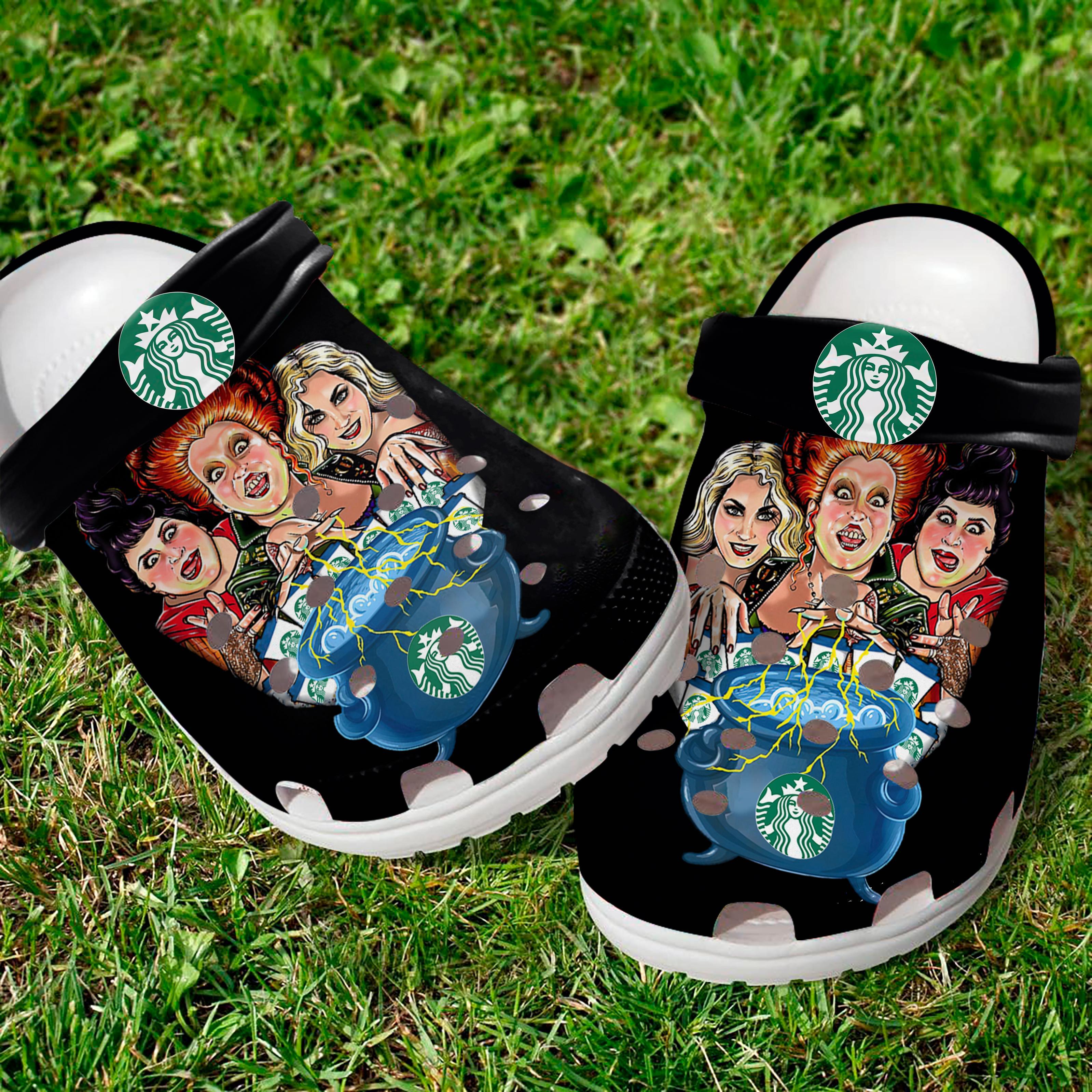 Starbucks Coffee Hocus Pocus Movie Crocs Crocband Clogs Shoes Comfortable For Men Women and Kids