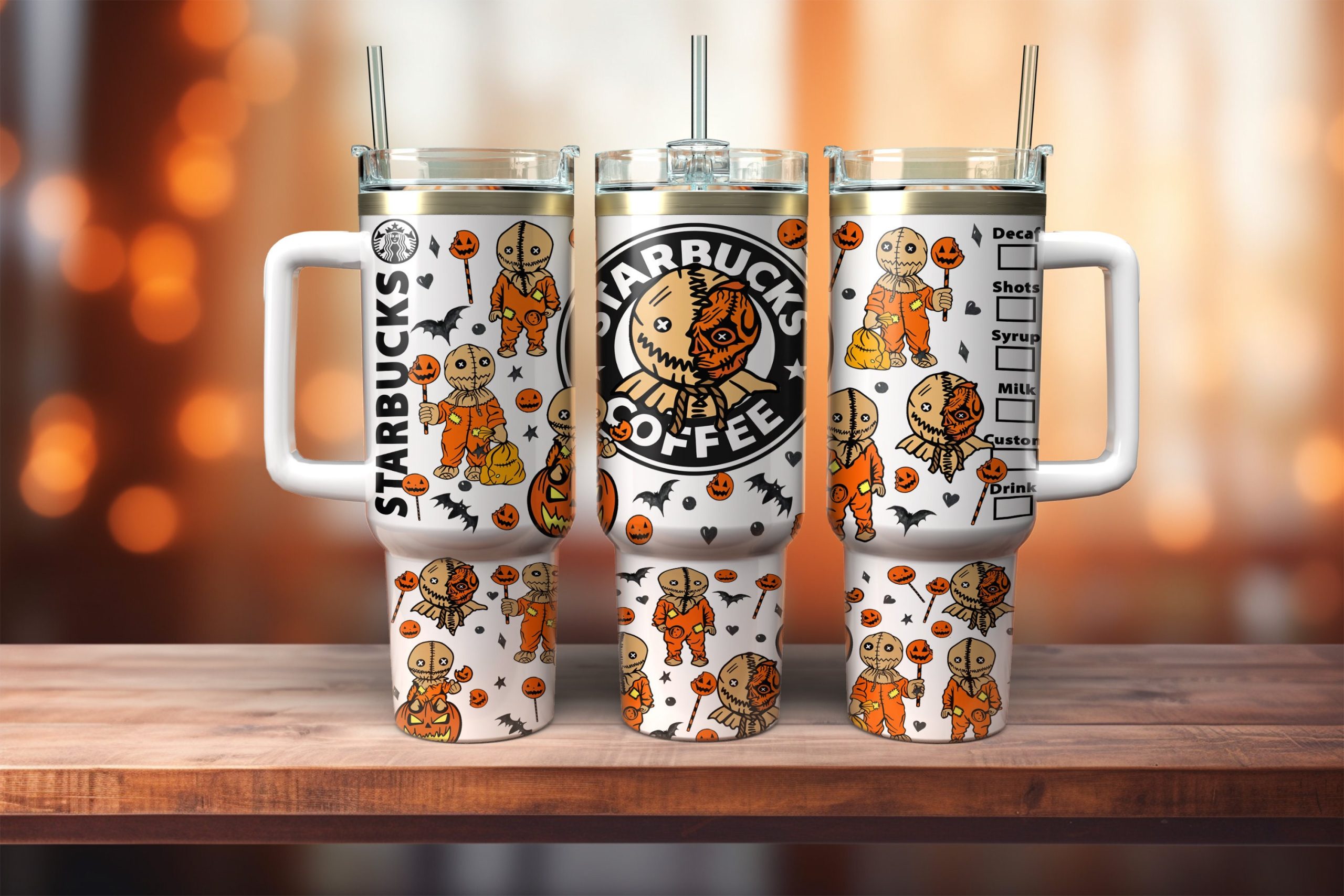Starbucks Coffee Trick â€˜r Treat Movies Custom Stanley Cup 40 oz 30 oz Tumbler With HandleTVC2301881