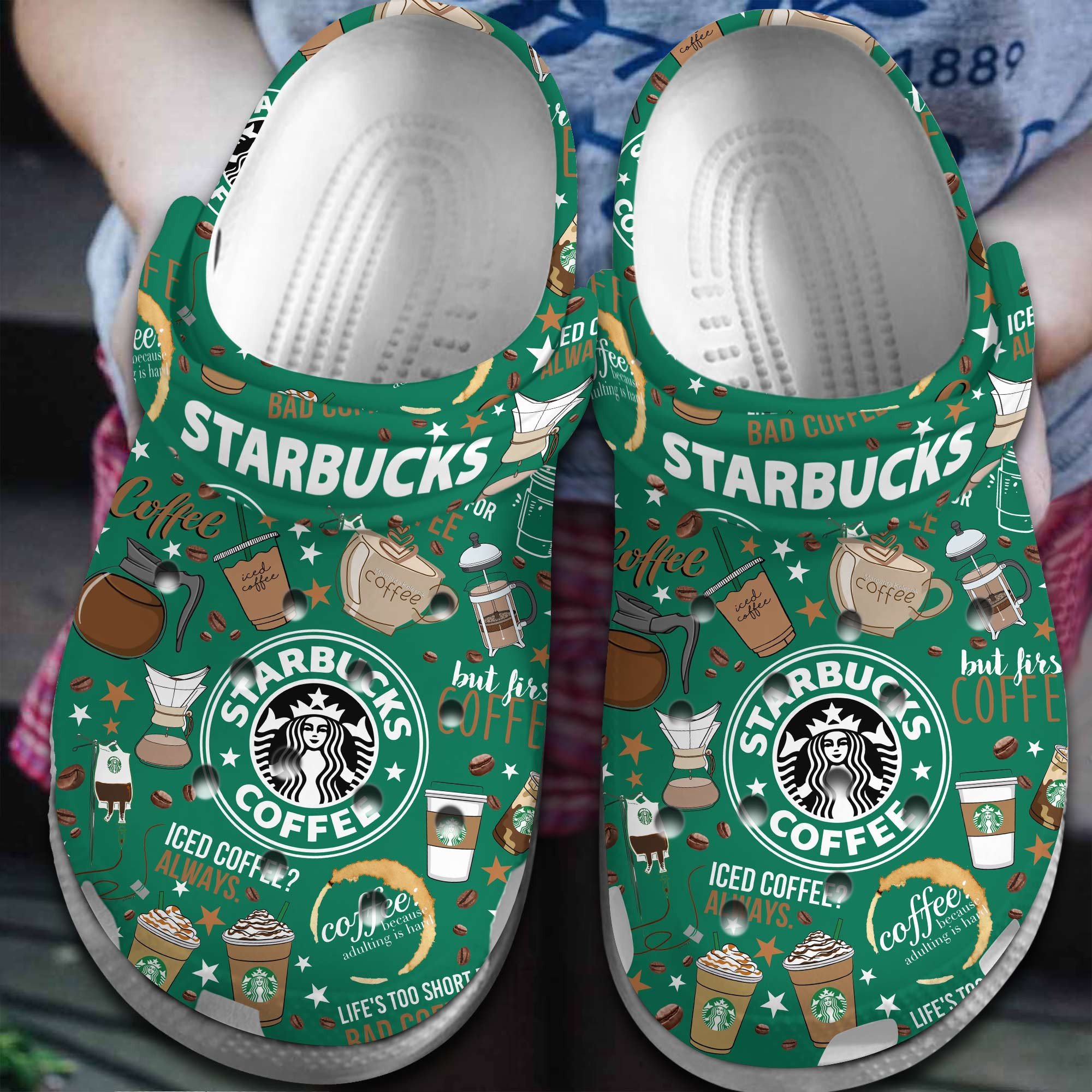 Starbucks Crocs Crocband Clogs Shoes Comfortable For Men Women and Kids