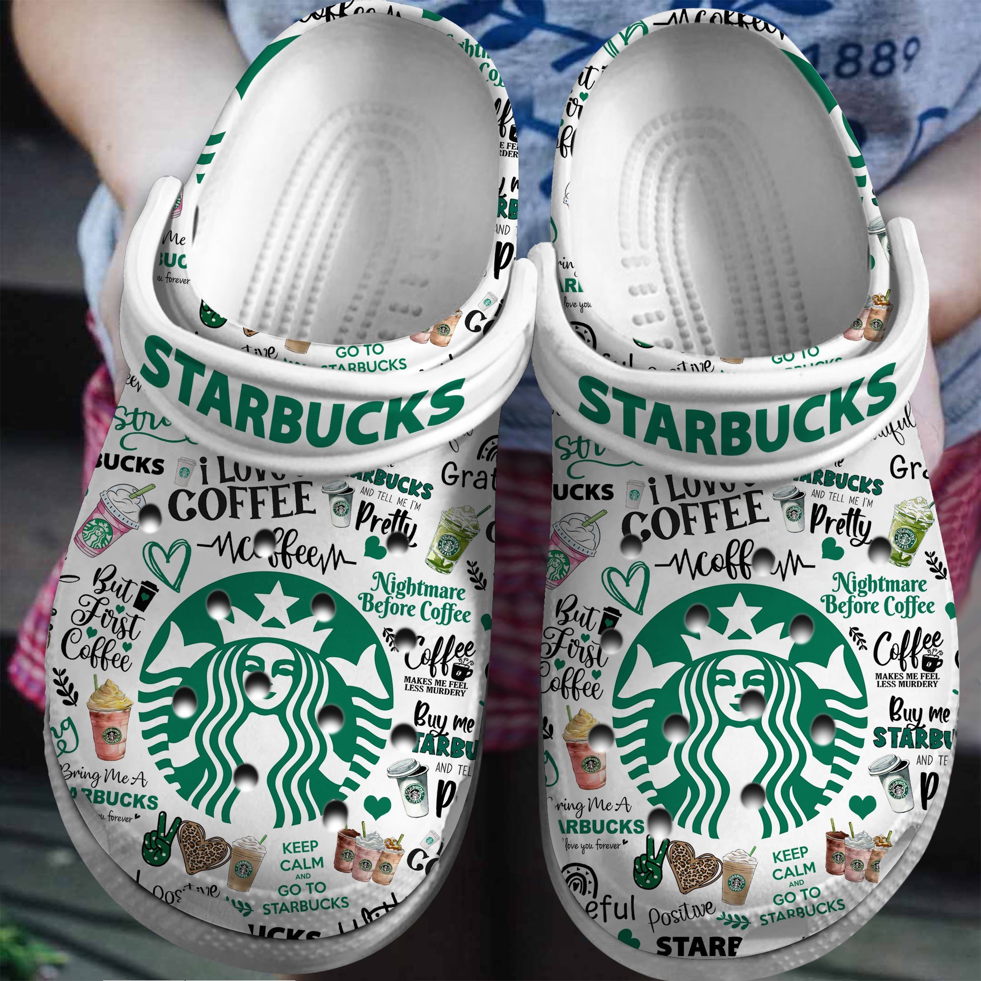 Starbucks Crocs Crocband Clogs Shoes Comfortable For Men Women and Kids