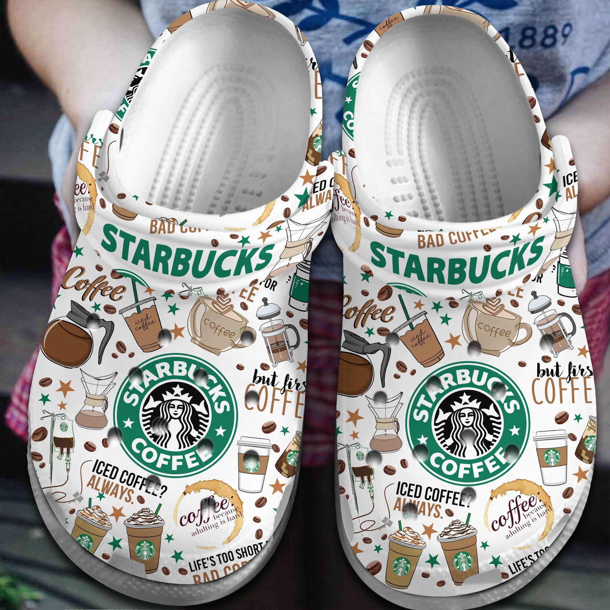 Starbucks Crocs Crocband Clogs Shoes Comfortable For Men Women and Kids
