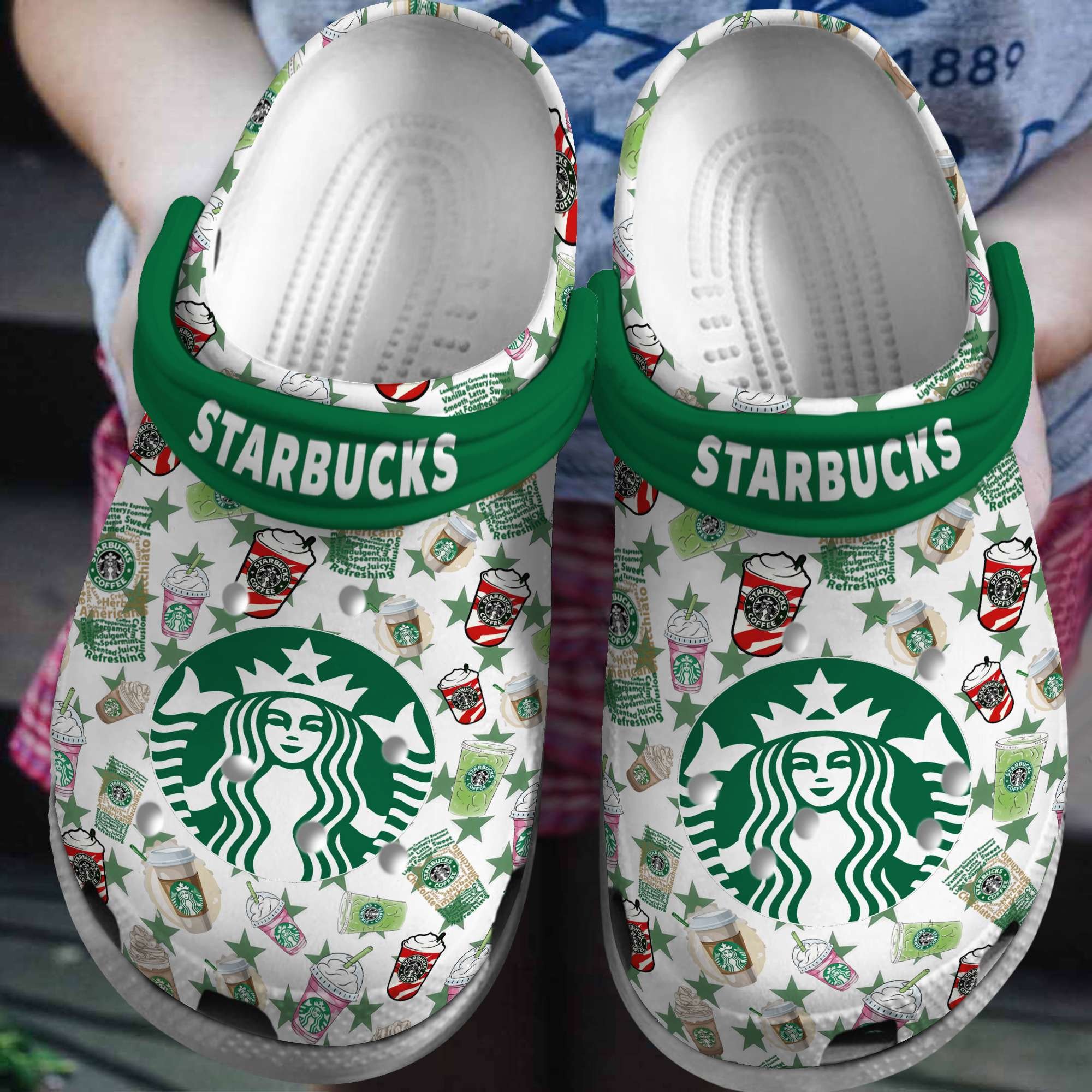 Starbucks Drink Crocs Crocband Clogs Shoes Comfortable For Men Women and Kids