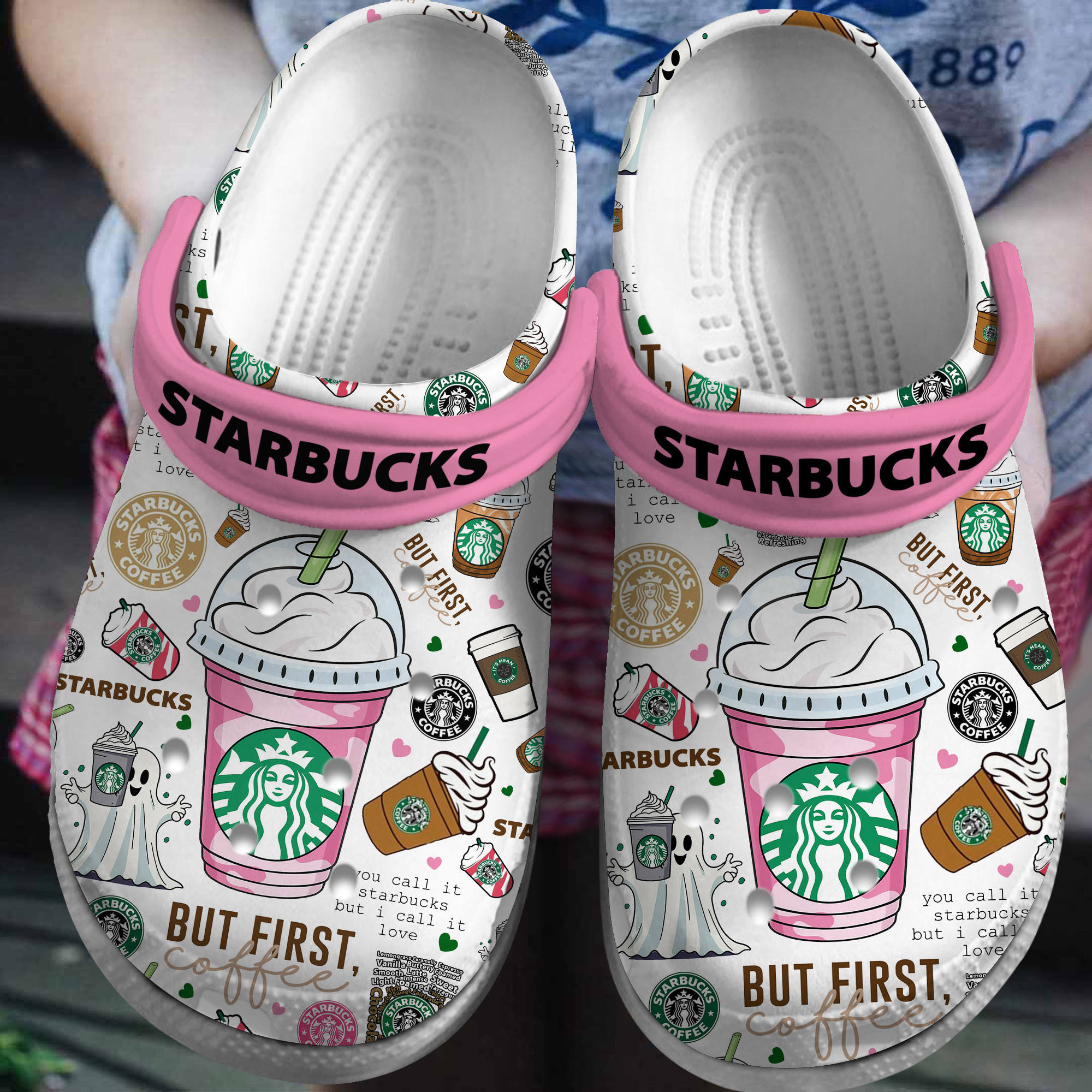 Starbucks Drinks Crocs Crocband Clogs Shoes Comfortable For Men Women and Kids
