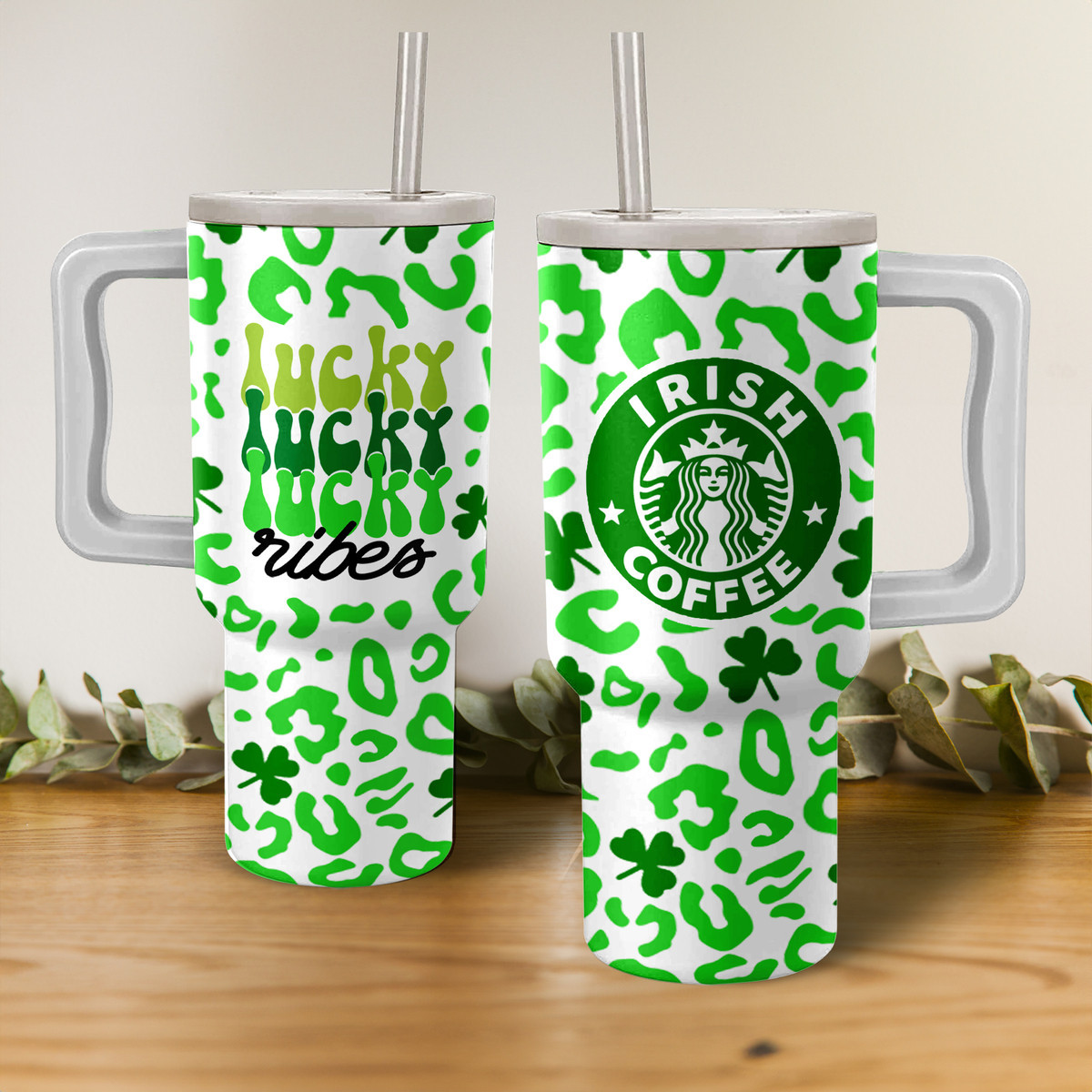 Starbucks Irish Coffee St. Patrickâ€™s Day Custom Stanley Cup 40 oz 30 oz Tumbler With HandleTVC2301151