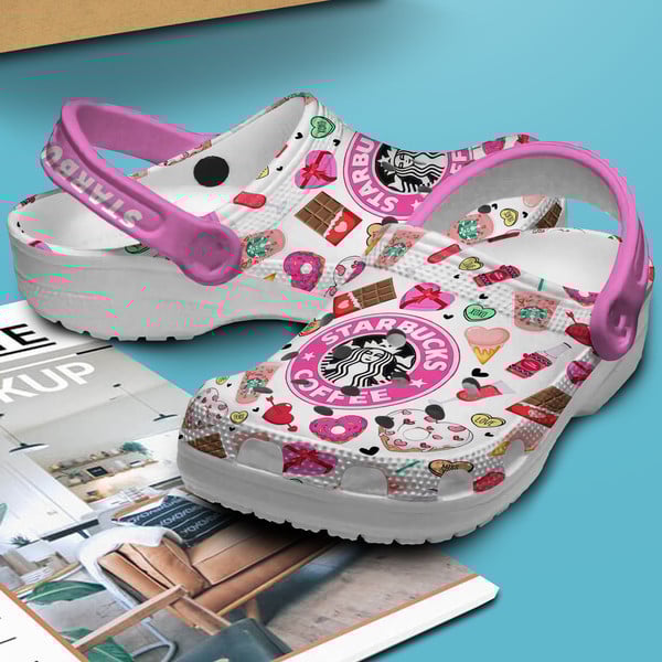 Starbucks Valentine Drink Crocs Crocband Clogs Shoes Comfortable For Men Women and Kids - Image 3