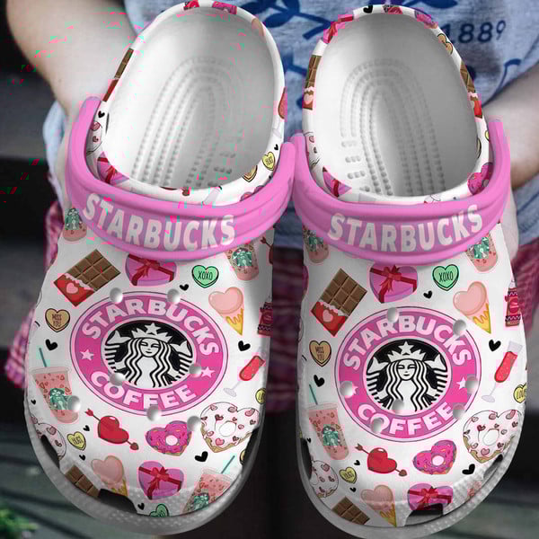 Starbucks Valentine Drink Crocs Crocband Clogs Shoes Comfortable For Men Women and Kids