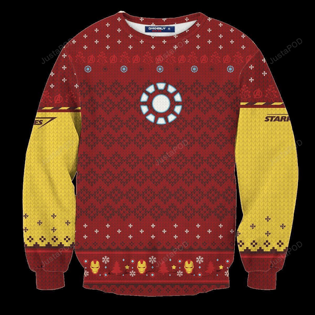 Stark Iron Man Ugly Christmas Sweater Adult 3D Funny Matching for family
