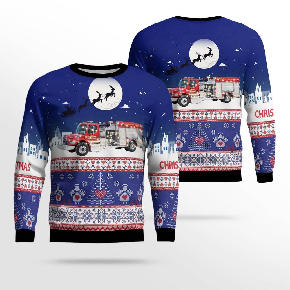 Starkville Mississippi Oktibbeha County Fire Department Christmas AOP Ugly Sweater Unisex Christmas Gift