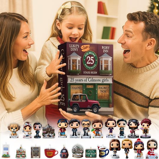 Stars Hollow Town Advent Calendar, Coffee Lover Countdown Box, Calendar Acrylic 2D Flat Dragonfly Inn Decor, Television Fan Surprise - Image 12