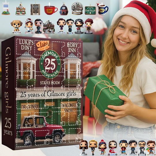 Stars Hollow Town Advent Calendar, Coffee Lover Countdown Box, Calendar Acrylic 2D Flat Dragonfly Inn Decor, Television Fan Surprise - Image 11