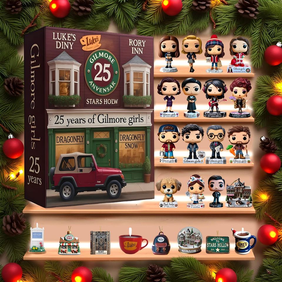 Stars Hollow Town Advent Calendar, Coffee Lover Countdown Box, Calendar Acrylic  2D Flat  Dragonfly Inn Decor, Television Fan Surprise
