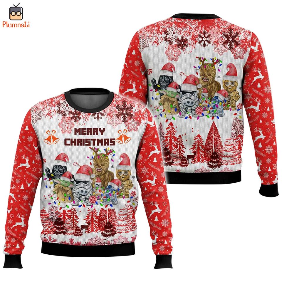 Starwars Ugly Christmas Sweater, Merry Christmas Ugly Sweater