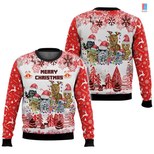Starwars Ugly Christmas Sweater, Merry Christmas Ugly Sweater, Gifts for Friends - Image 4
