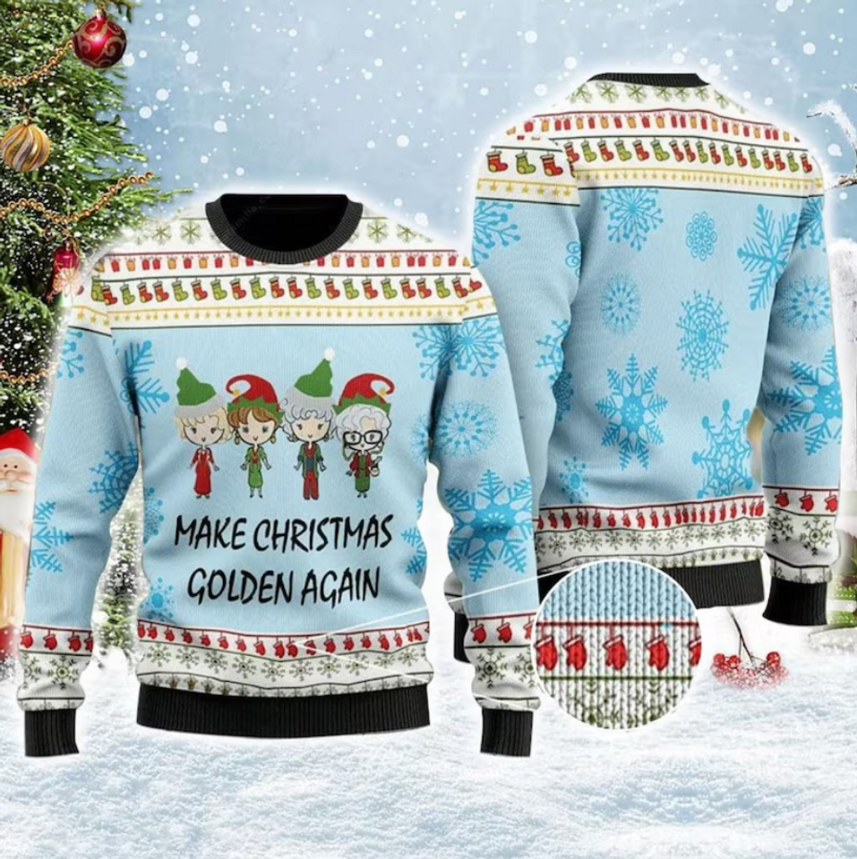 Stay Golden Merry Christmas Ugly Sweater