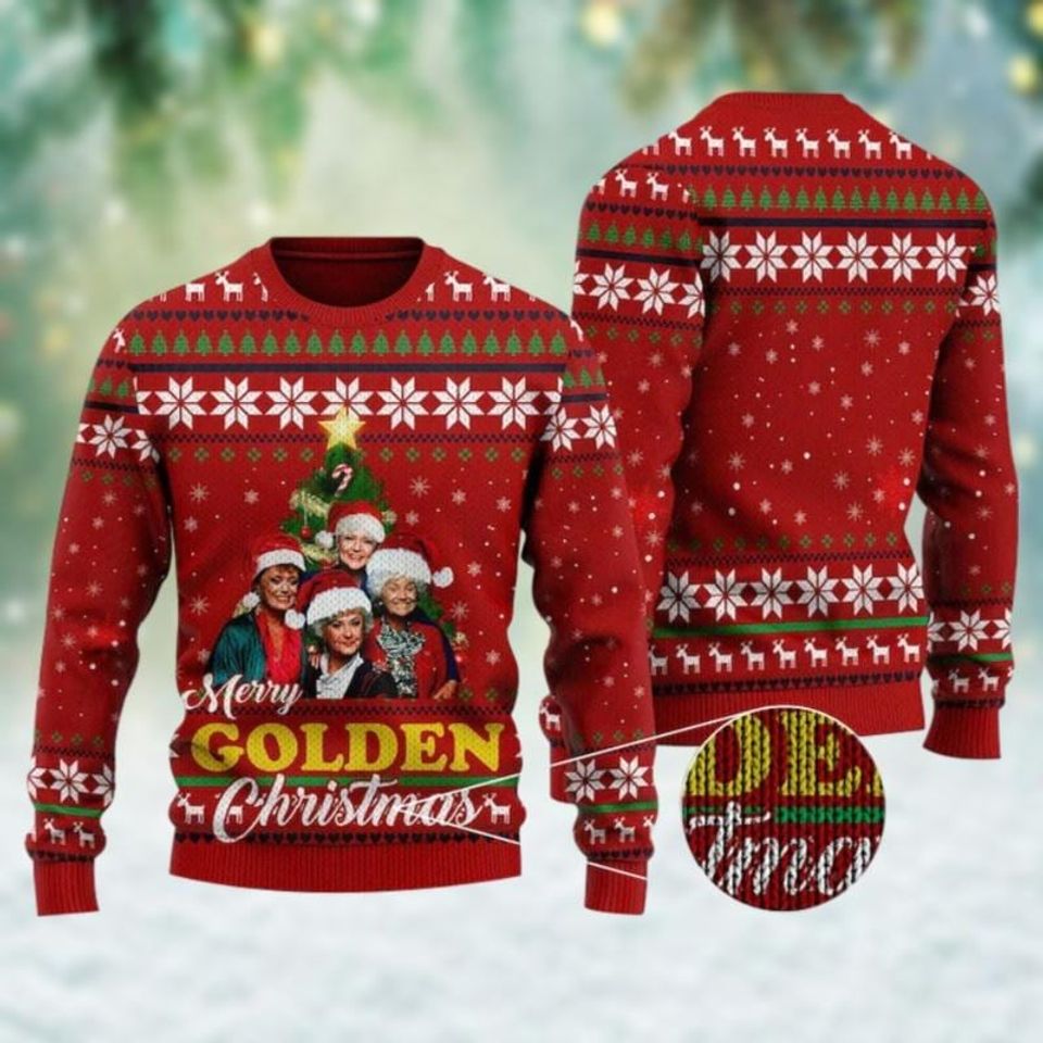 Stay Golden Ugly Sweater, Merry Golden Christmas Sweater