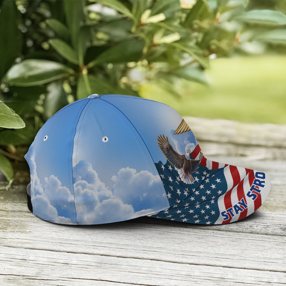 Stay Strong America Eagle And Nurse Sign Baseball Cap Trucker Hats Custom Hats Gifts For Men & Women