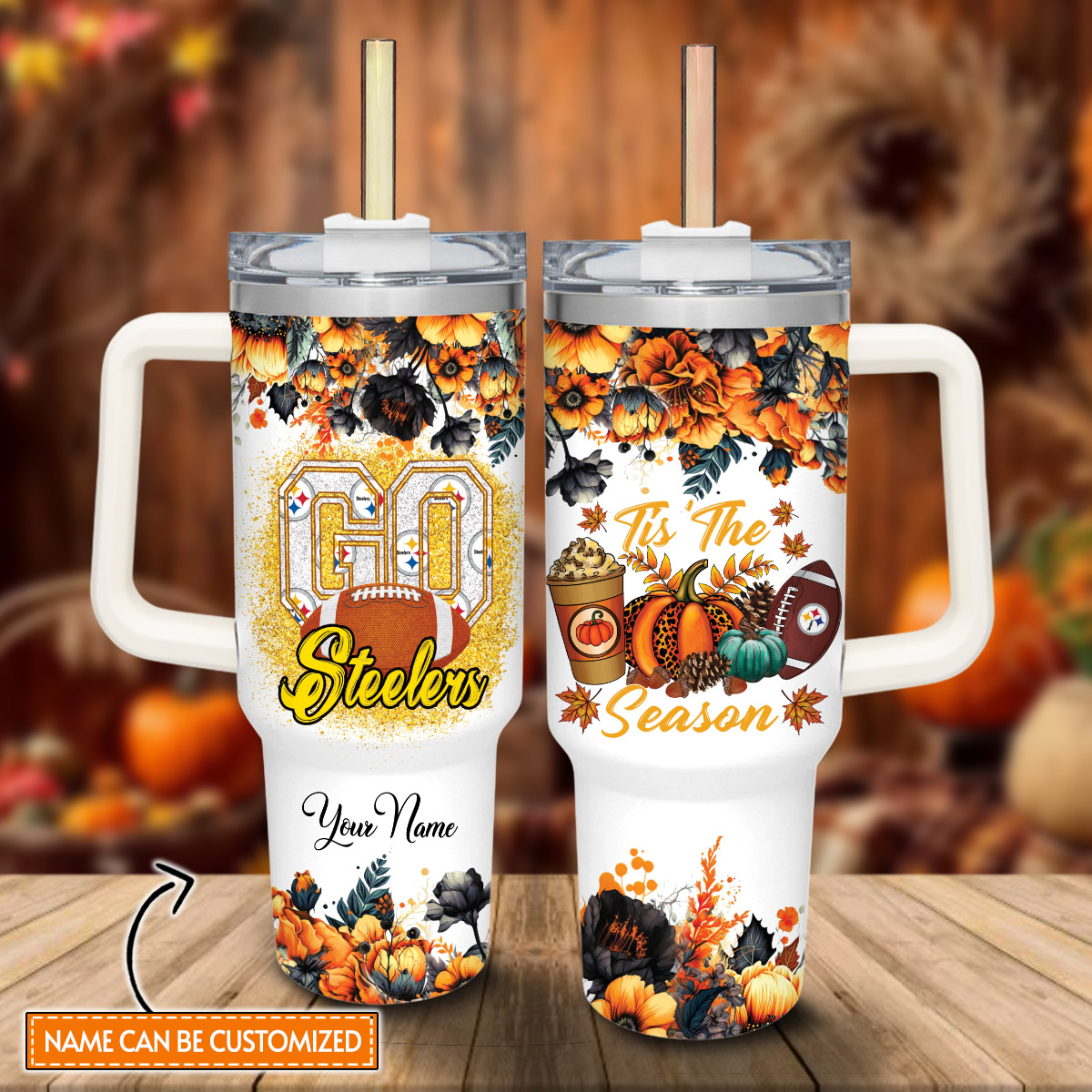 Steelers Cartoon Custom Stanley Cup 40 oz 30 oz Tumbler With HandleTVC2301808