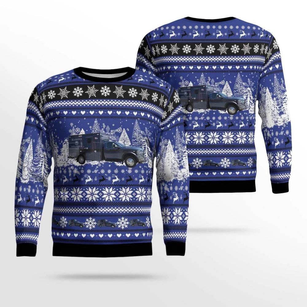Stevenson Washington Skamania EMS and Rescue AOP Ugly Sweater Unisex Christmas Gift