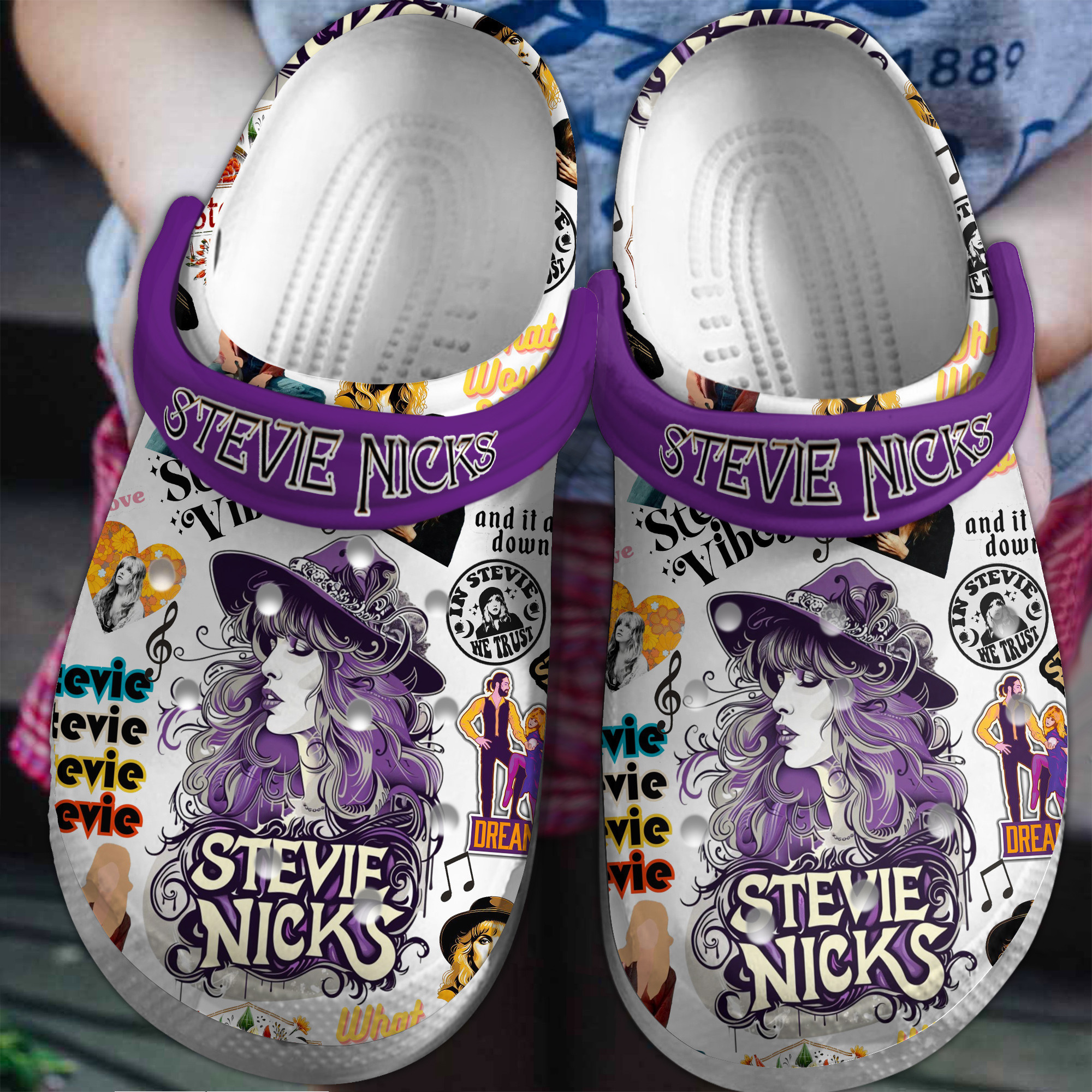 Stevie Nicks Music Crocs Crocband Clogs Shoes Comfortable For Men Women and Kids