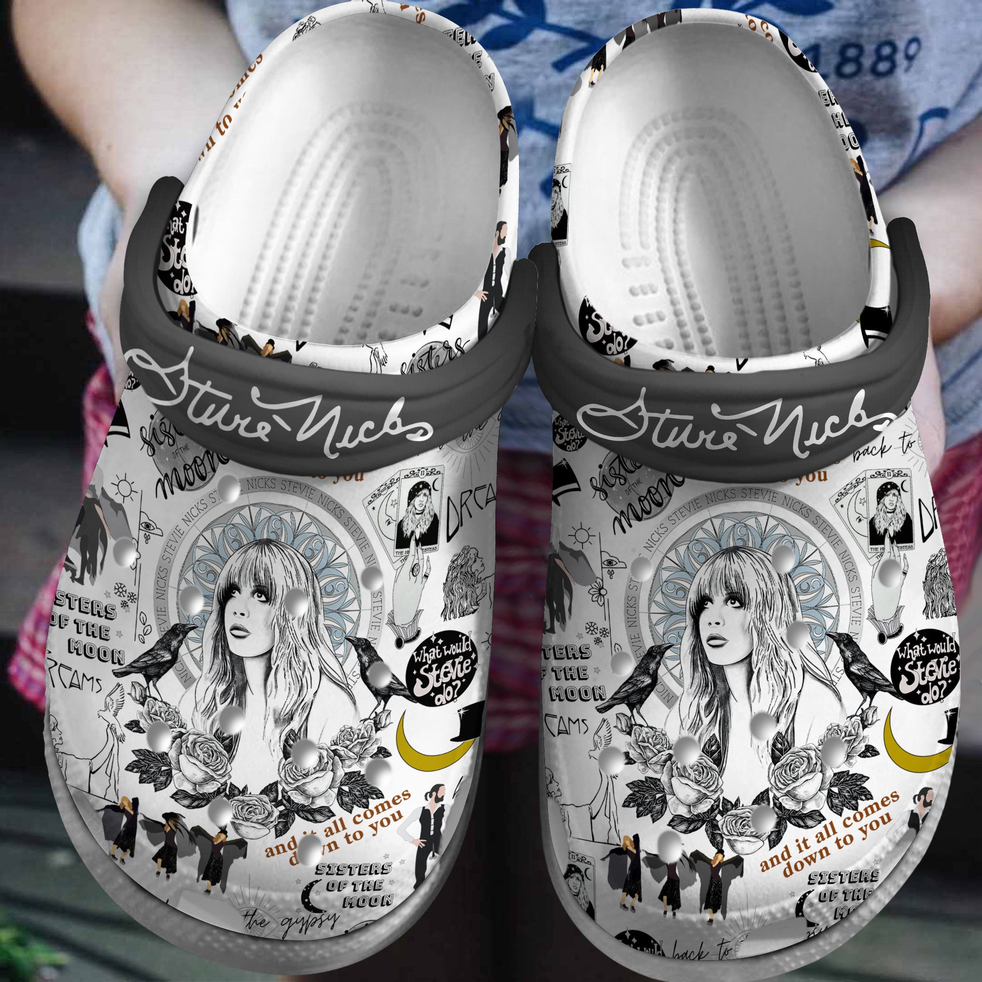Stevie Nicks Music Crocs Crocband Clogs Shoes Comfortable For Men Women and Kids