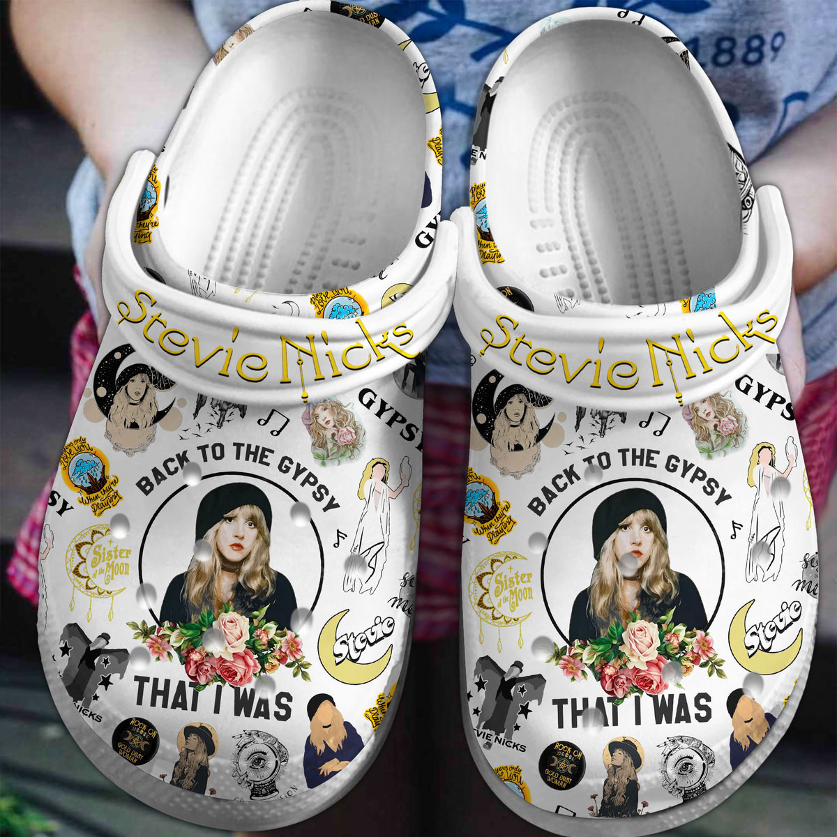 Stevie Nicks Music Crocs Crocband Clogs Shoes Comfortable For Men Women and Kids