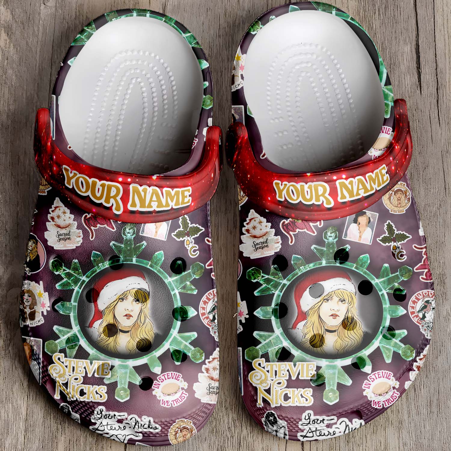 Stevie Nicks x Christmas Music Crocs Crocband Clogs Shoes Comfortable For Men Women and Kids