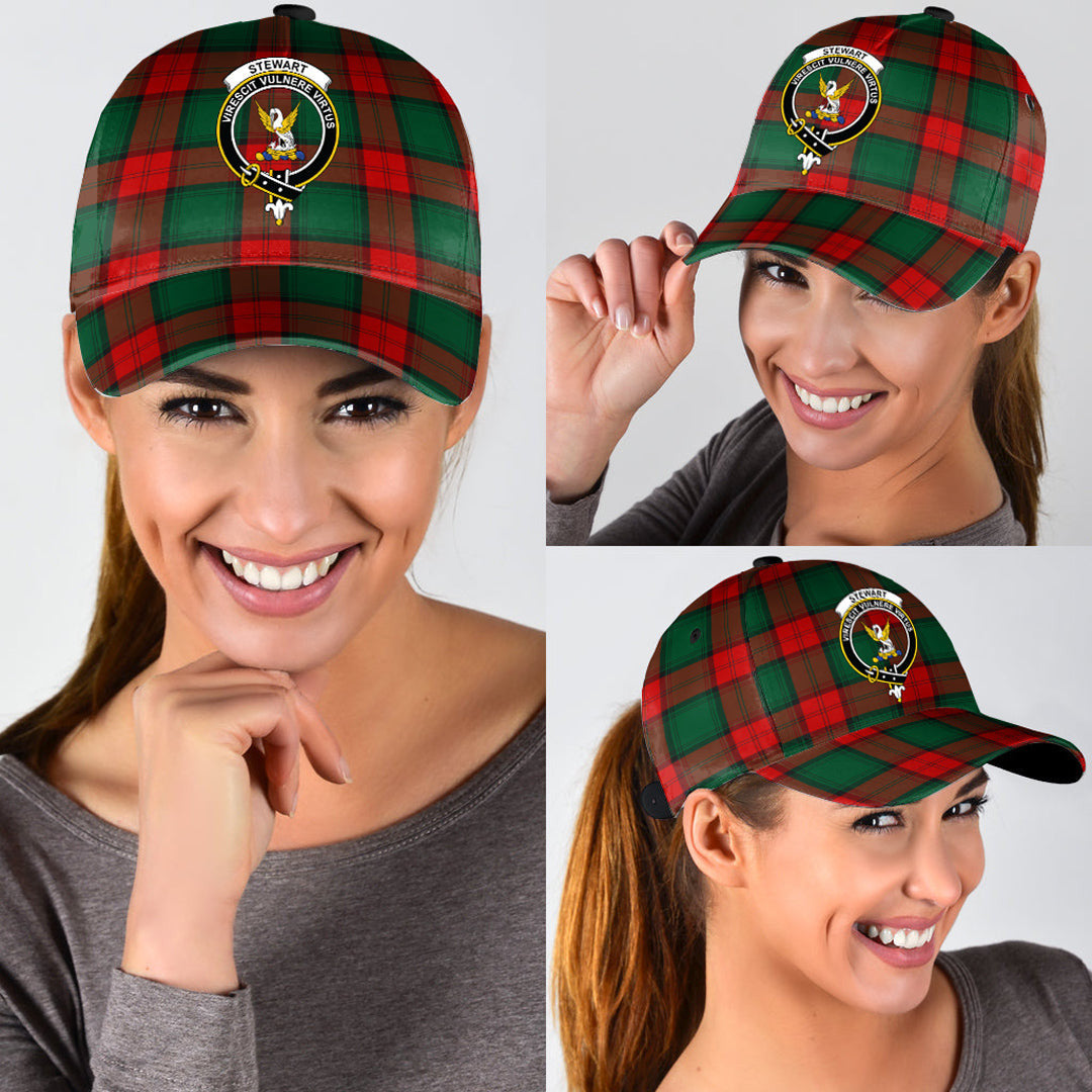 Stewart Atholl Modern Tartan Baseball Cap, Tartan Plaid Cap with Family Crest K23 Trucker Hats Custom Hats Gifts For Men & Women