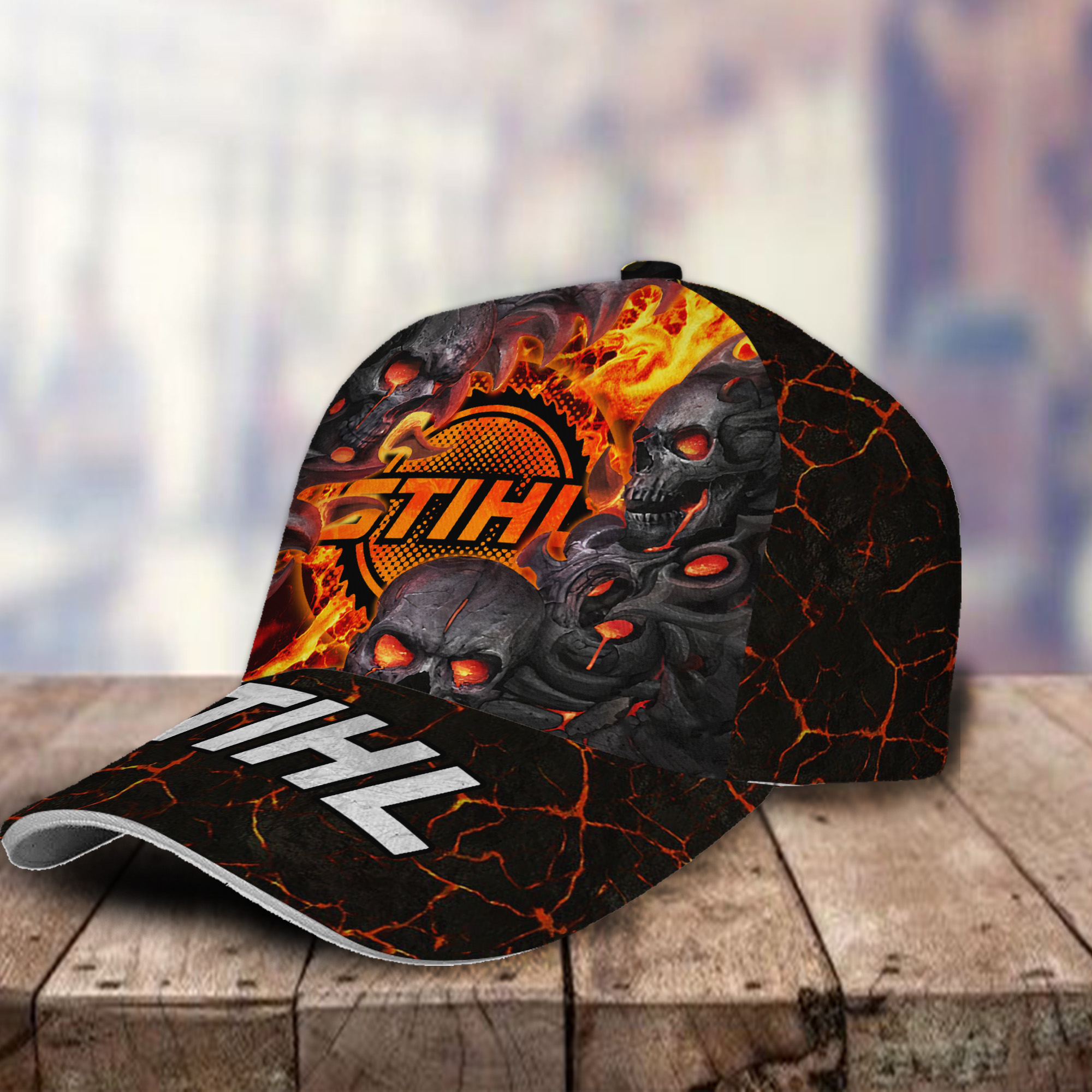 Stihl 3D Classic Cap Skull Fire Car Motor Brand Hats Trucker Hats Custom Hats Gifts For Men & Women