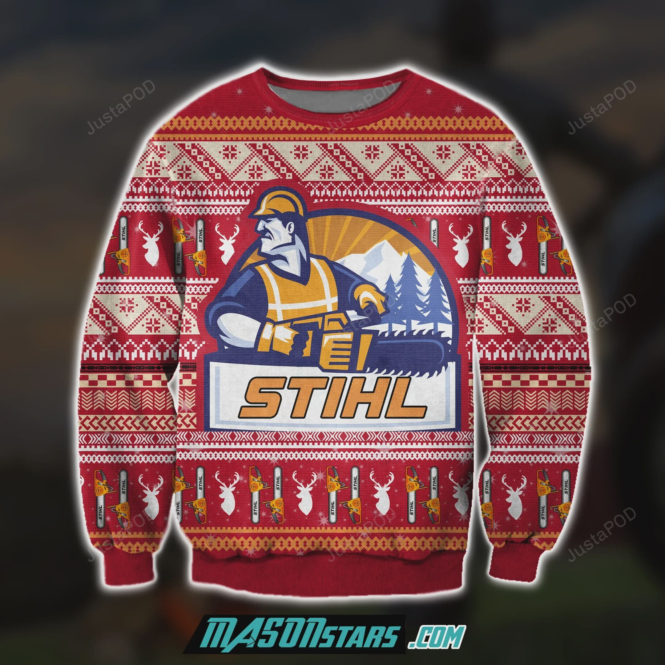 Stihl Chainsaws Ugly Christmas Sweater Adult 3D Funny Matching for family