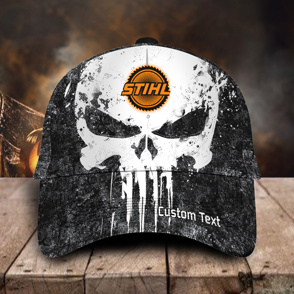 Stihl Skull Graffiti Contrast Color Custom Name 3D Classic Cap For Men Women Driver Trucker Trucker Hats Custom Hats Gifts For Men & Women