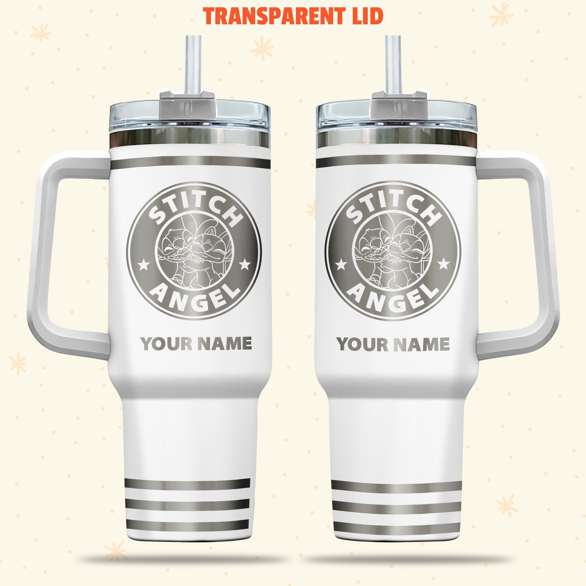Stitch And Angel Disney Cartoon Custom Stanley Cup 40 oz 30 oz Tumbler With HandleTVC2301982