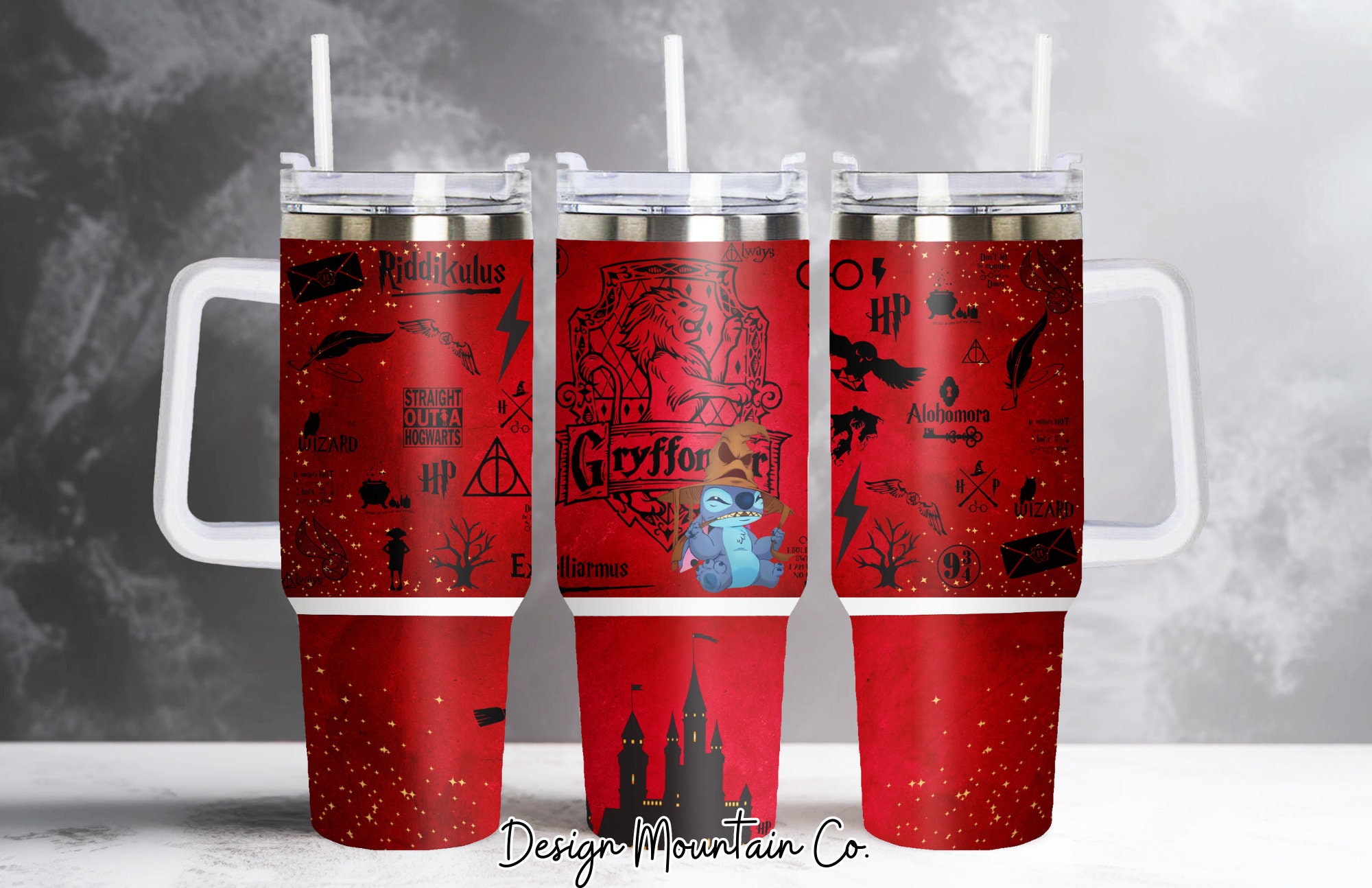 Stitch and Gryffondor Harry Potter Movies Custom Stanley Cup 40 oz 30 oz Tumbler With HandleTVC2301915