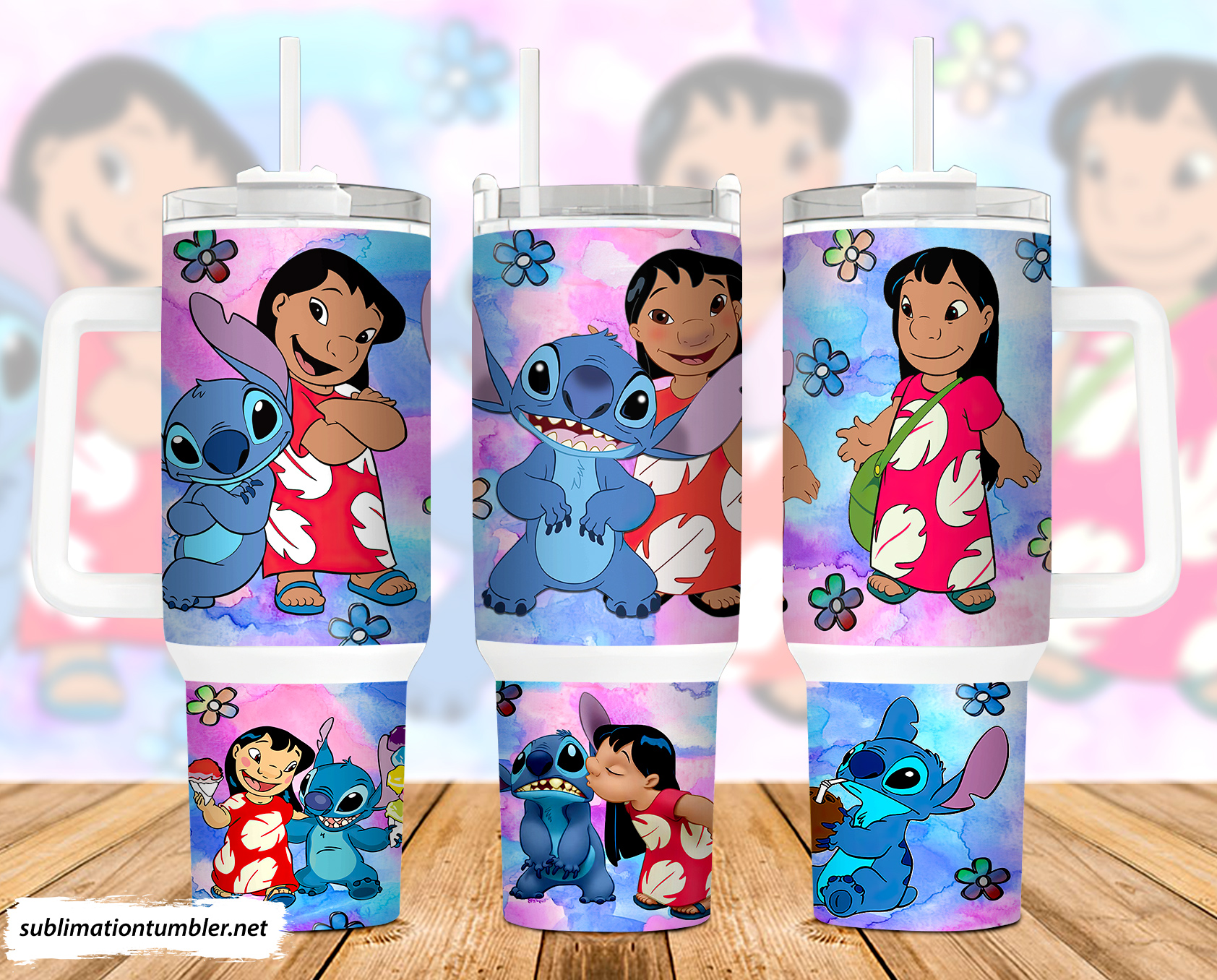 Stitch and Lilo Disney Cartoon Custom Stanley Cup 40 oz 30 oz Tumbler With HandleTVC2301903