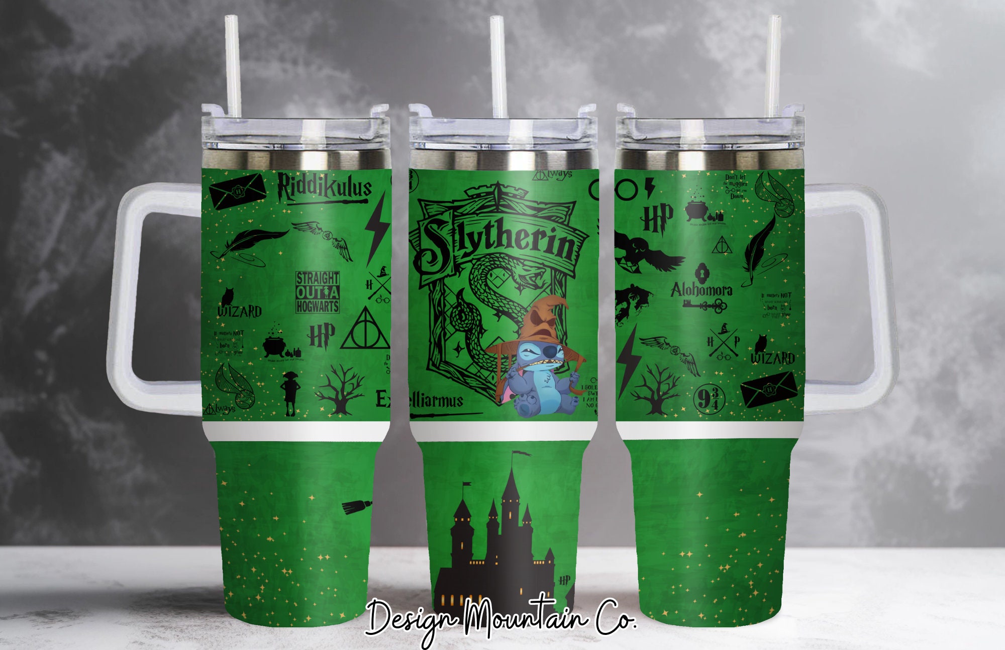 Stitch and Slytherin Harry Potter Movies Custom Stanley Cup 40 oz 30 oz Tumbler With HandleTVC2301915