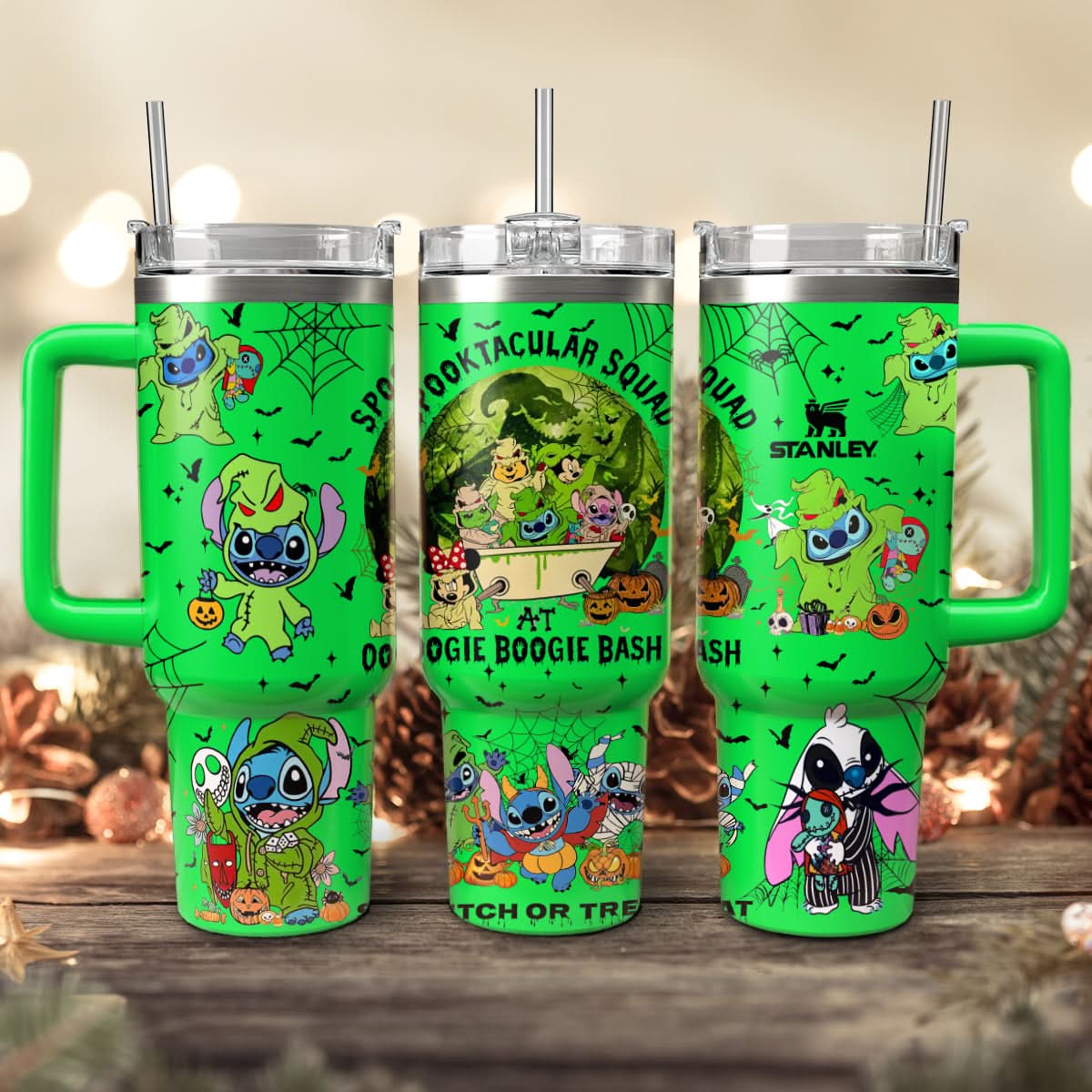 Stitch And The Nightmare Before Christmas Movies Custom Stanley Cup 40 oz 30 oz Tumbler With HandleTVC2301467