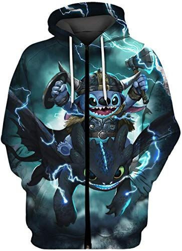Stitch Art 3D All Over Print Hoodie, Zip Hoodie