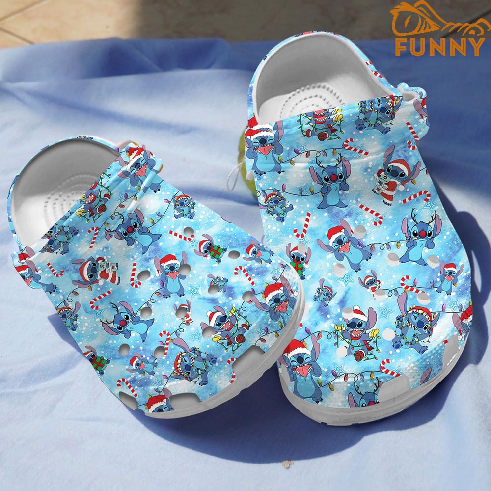 Stitch Cartoon Christmas Crocs Crocband Clogs Shoes Comfortable For Men Women and Kids