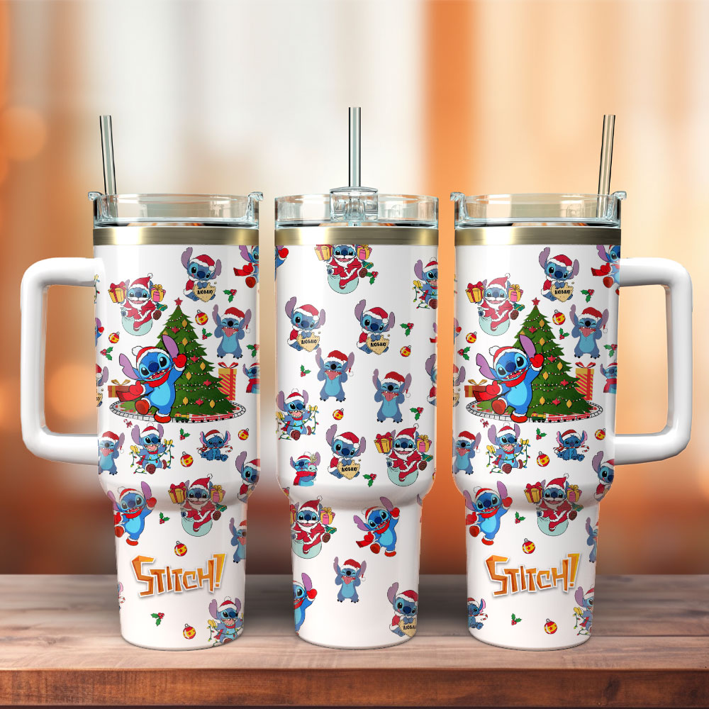 Stitch Cartoon Christmas Custom Stanley Cup 40 oz 30 oz Tumbler With HandleTVC2301292