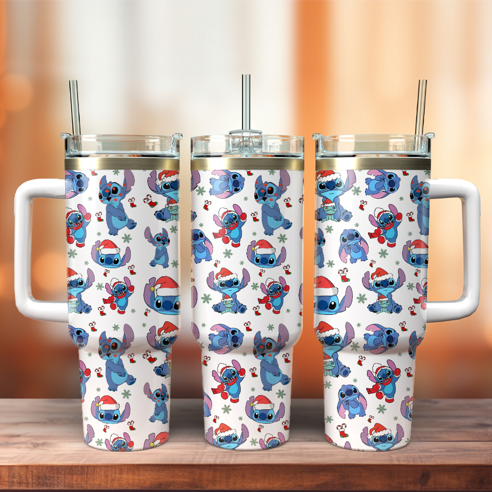 Stitch Cartoon Christmas Custom Stanley Cup 40 oz 30 oz Tumbler With HandleTVC2301403