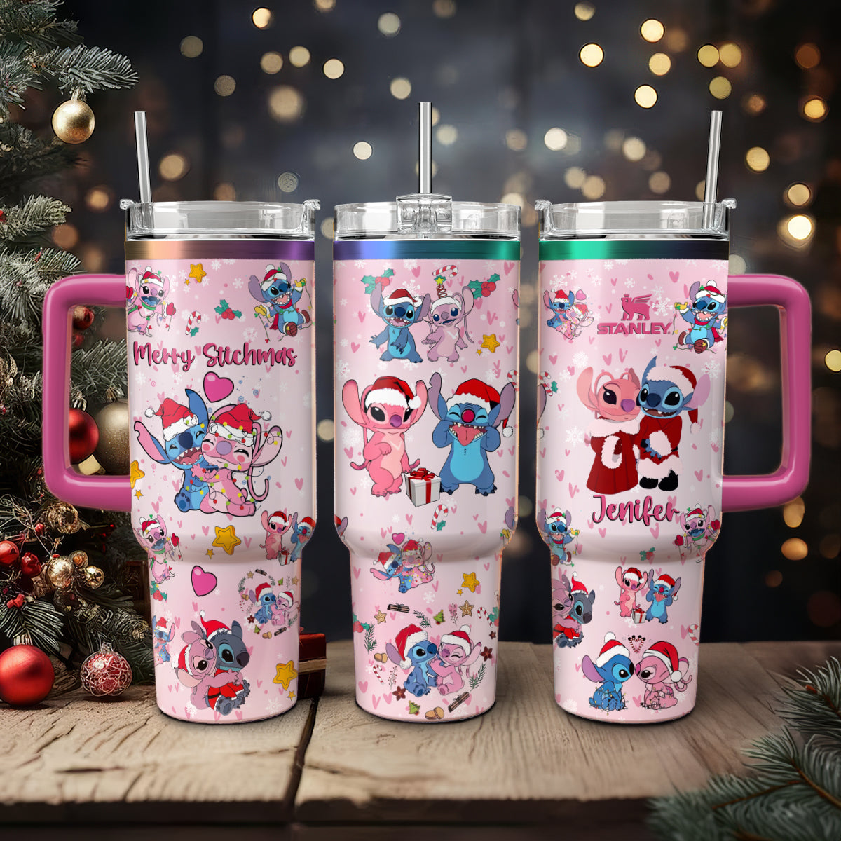 Stitch Cartoon Christmas Custom Stanley Cup 40 oz 30 oz Tumbler With HandleTVC2301419 - Image 4