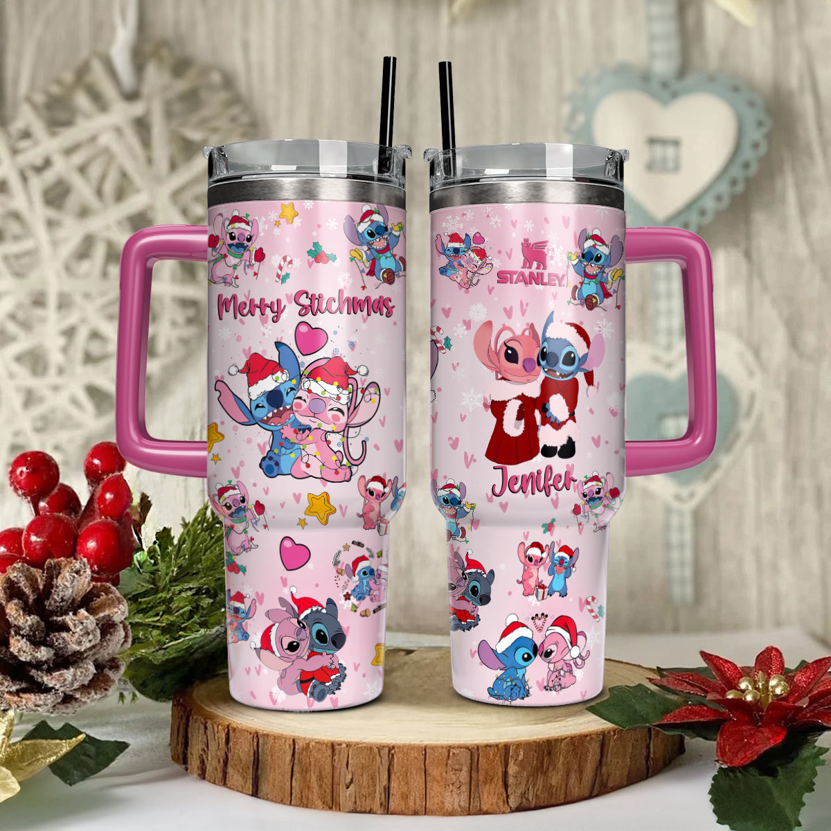 Stitch Cartoon Christmas Custom Stanley Cup 40 oz 30 oz Tumbler With HandleTVC2301419 - Image 3