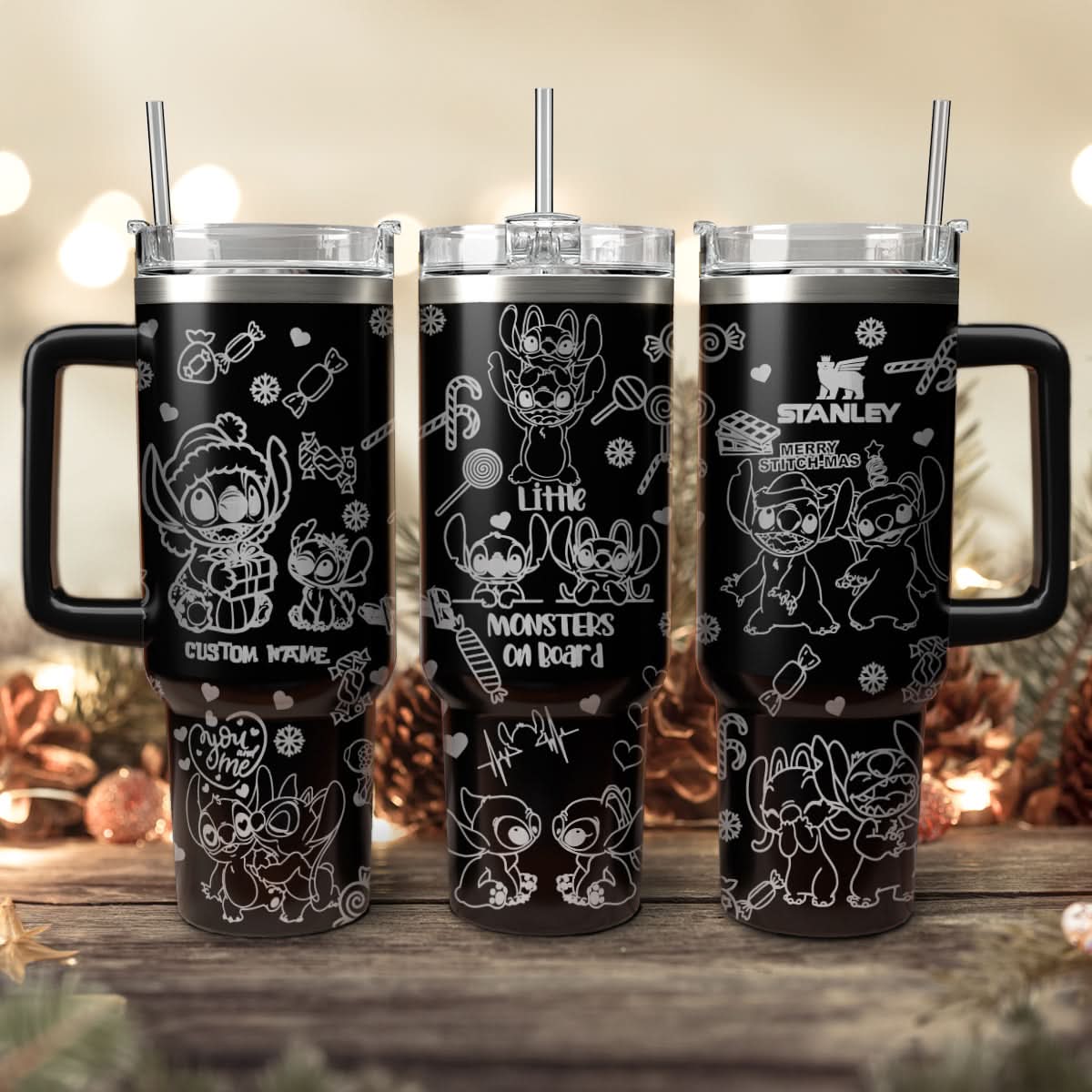 Stitch Cartoon Christmas Custom Stanley Cup 40 oz 30 oz Tumbler With HandleTVC2301433